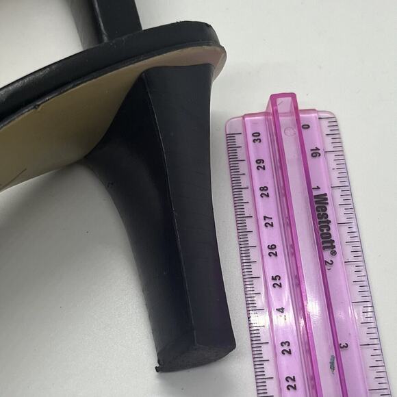 Anne Klein Machemist Stretch Sandal 8.5M Black Leather - Picture 3 of 10